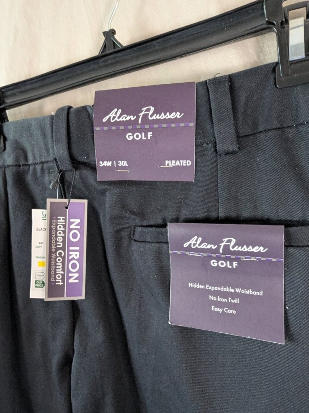 NWT Alan Flusser black trousers